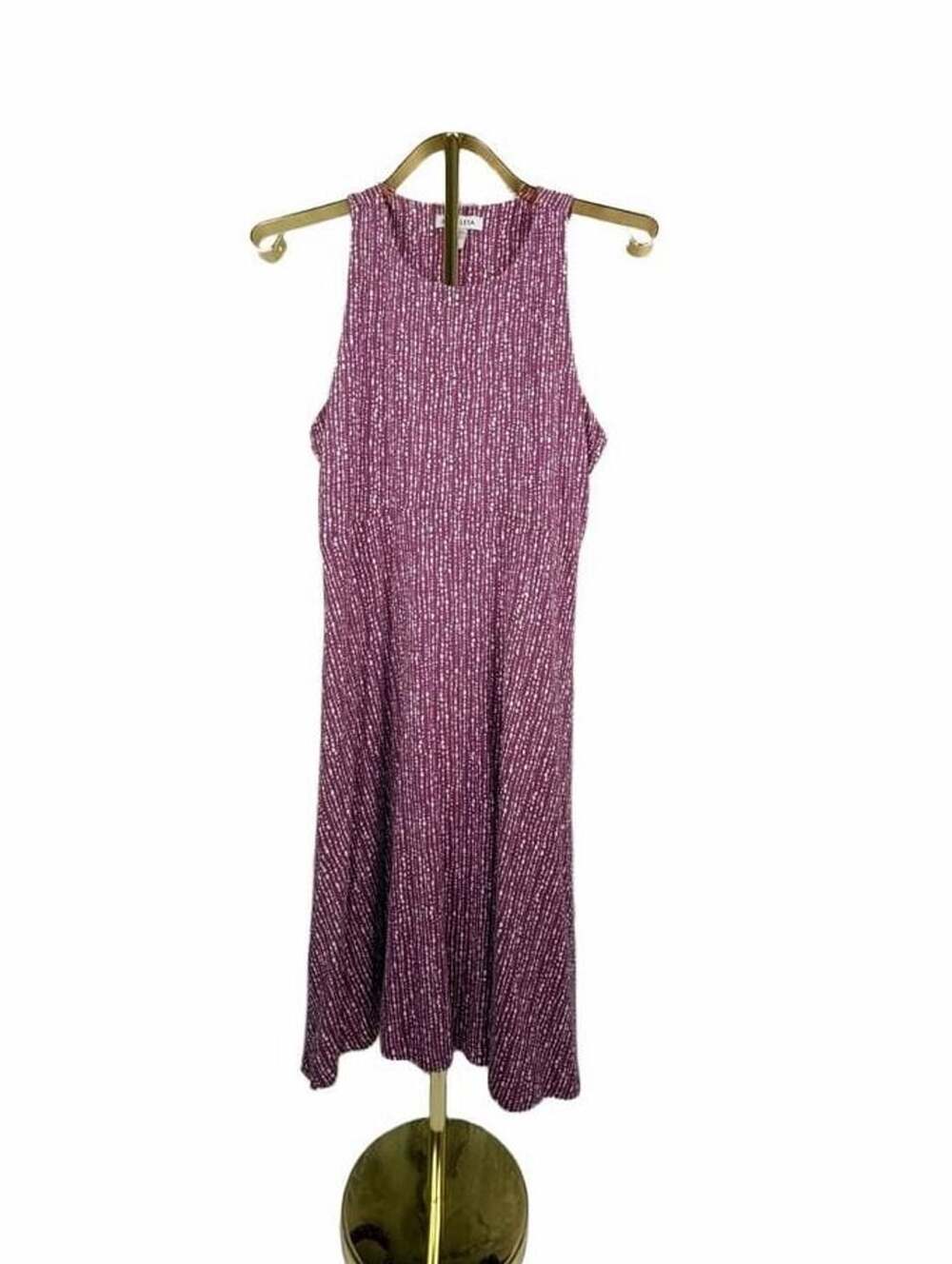 Athleta Santorini Thera Printed Dress Size M Pink White Travel Tank